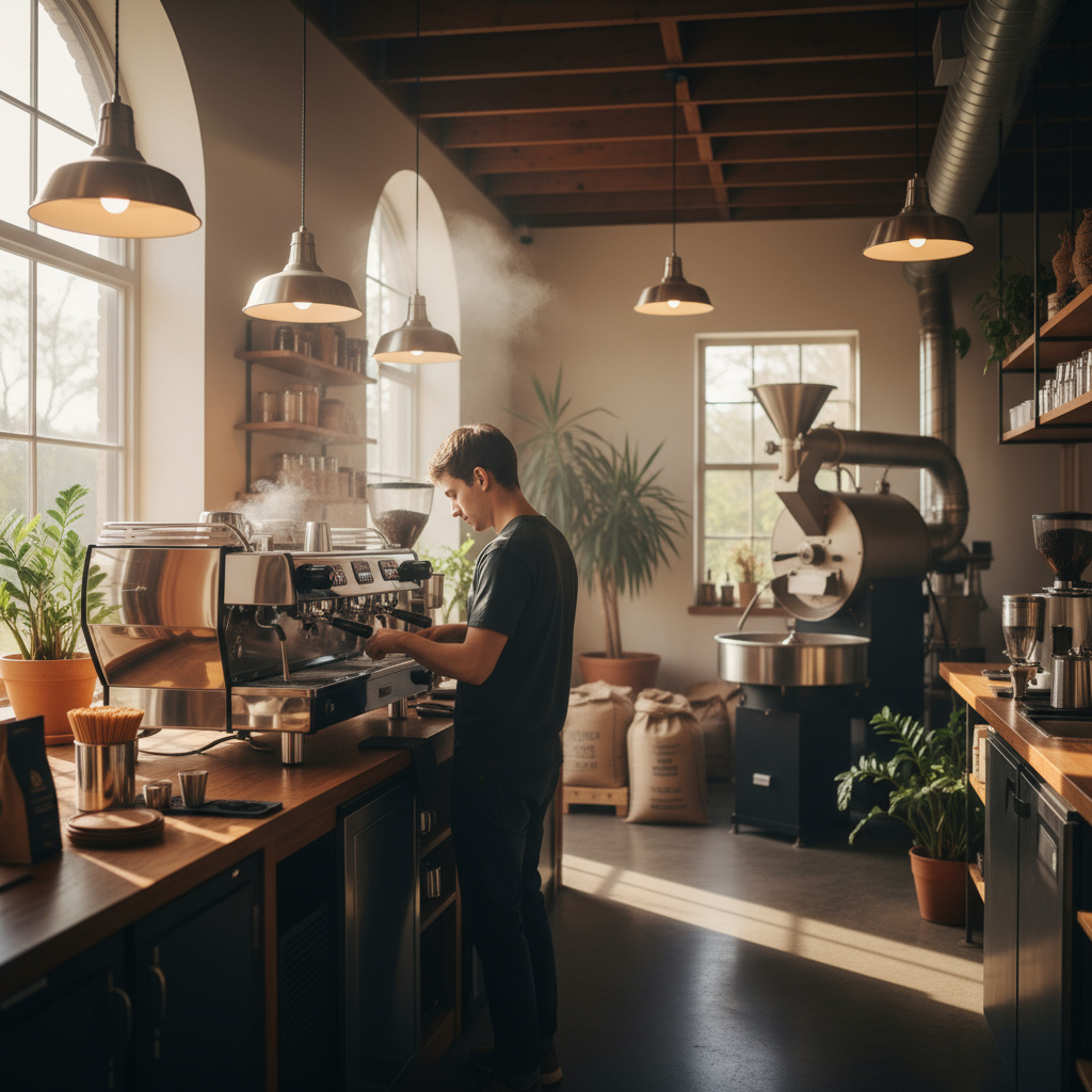 Interior acogedor de Caffendo Café & Roastery